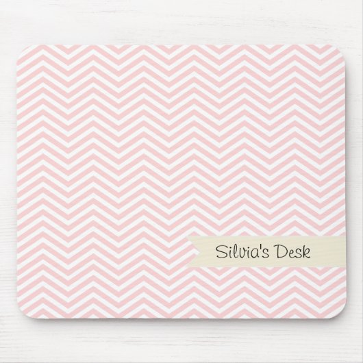 Tapis De Souris Rose saumoné Chevron (Devant)