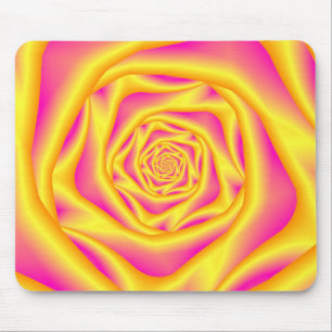 Tapis De Souris Rose spirale mousepad en jaune et rose