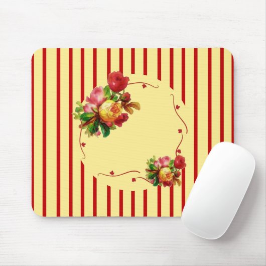 Tapis De Souris Rose Stripe Mousepad (Avec souris)