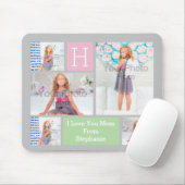 Tapis De Souris Rose/vert/gris faits sur commande de collage de (Avec souris)