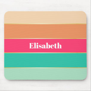 Tapis De Souris Rose Vert or personnalisé Couleur Été Bloc de coul