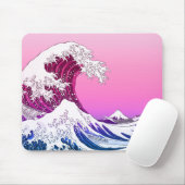 Tapis De Souris Rose violet esthétique Grande Wave Souris Pad (Avec souris)
