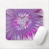 Tapis De Souris Rose violet passion Fleur Art Abstrait Fractal (Avec souris)