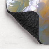 Tapis De Souris roses blanches élégantes aux teintes pêche orange (Coin)