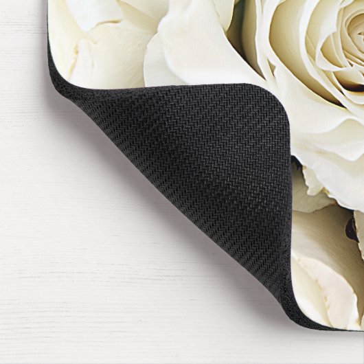 Tapis De Souris Roses blanches Mousepad (Coin)