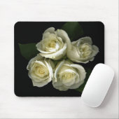 Tapis De Souris Roses blancs Mousepad (Avec souris)