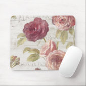 Tapis De Souris Roses de Français de rose en pastel (Avec souris)