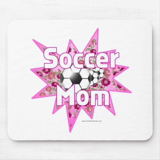 Tapis De Souris Roses de maman de football (Devant)