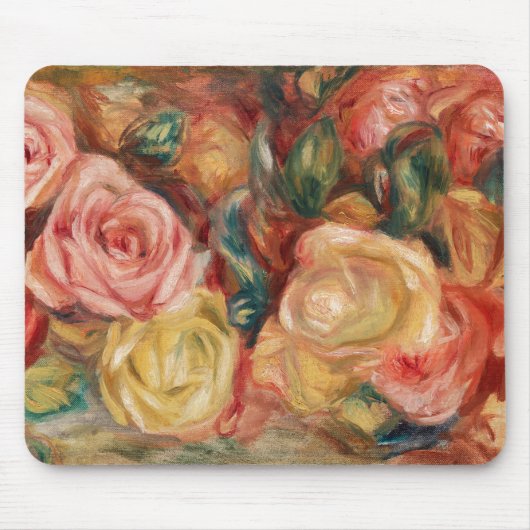 Tapis De Souris Roses de Renoir Impressionist Painting (Devant)