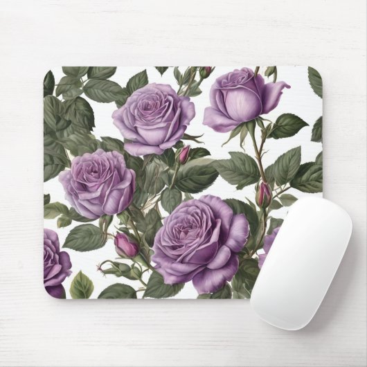 Tapis De Souris Roses de Rose pourpre, (Avec souris)