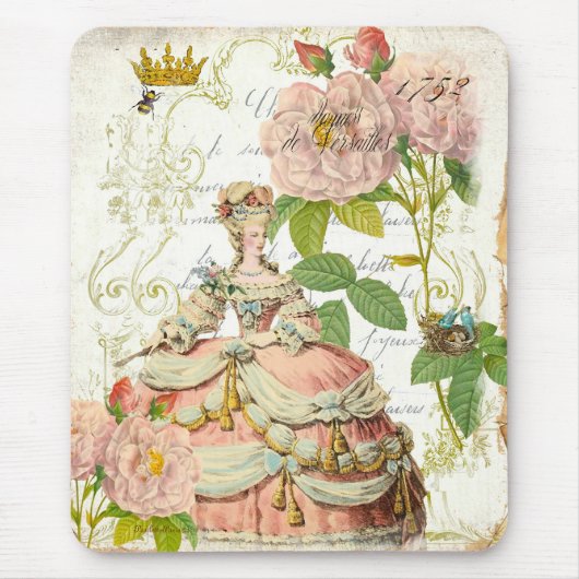 Tapis De Souris Roses De Versailles Reine Marie Antoinette (Devant)