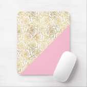 Tapis De Souris Roses d'or rose (Avec souris)