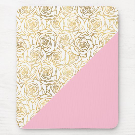 Tapis De Souris Roses d'or rose (Devant)