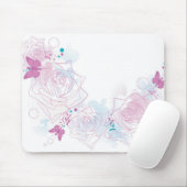 Tapis De Souris Roses Mousepad (Avec souris)