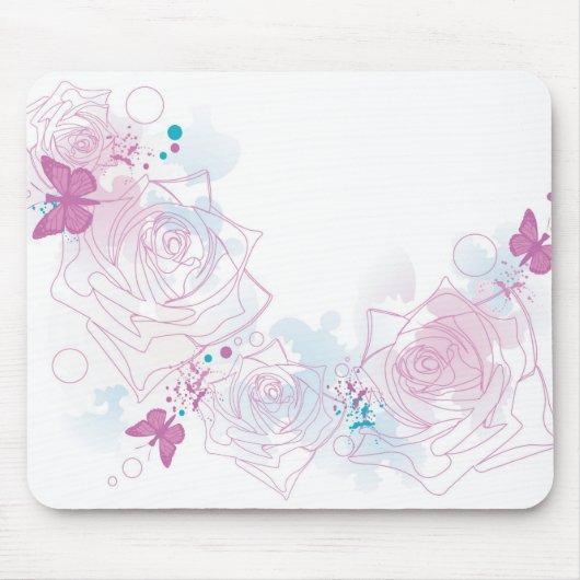 Tapis De Souris Roses Mousepad (Devant)
