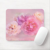 Tapis De Souris Roses pastel rêveuses (Avec souris)