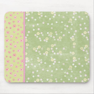 Tapis De Souris Roses rose jaune vert Mousepad Souris