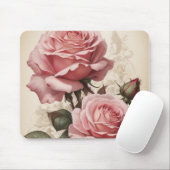 Tapis De Souris "Roses roses" (Avec souris)