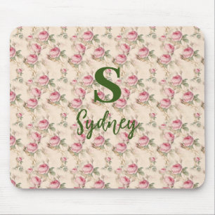 Tapis de souris Roses roses Fleurs personnalisées