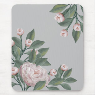 Tapis De Souris Roses roses pâles avec fond modifiable