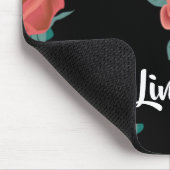 Tapis De Souris Roses roses roses sur noir (Coin)