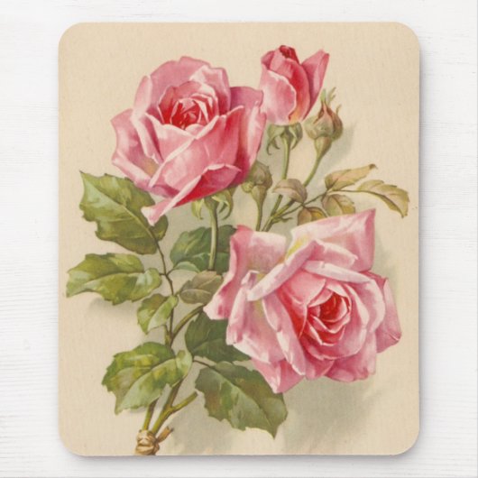 Tapis De Souris Roses roses vintages (Devant)