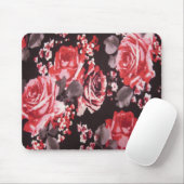 TAPIS DE SOURIS ROSES ROUGES (Avec souris)