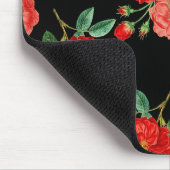 Tapis De Souris Roses rouges, fond noir, (Coin)
