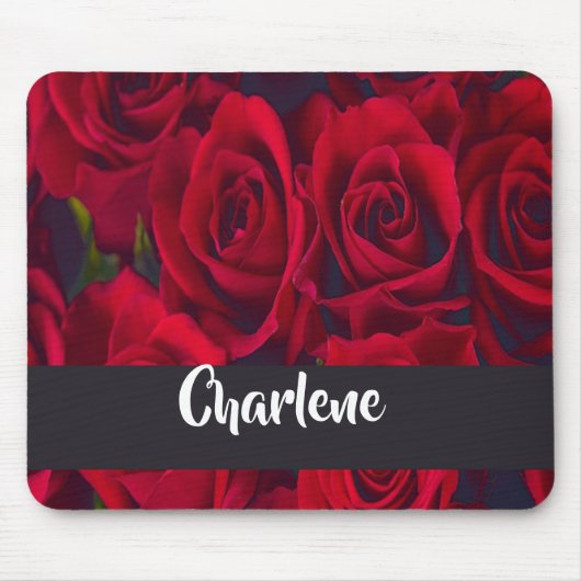 Tapis De Souris Roses rouges fraîches (Devant)