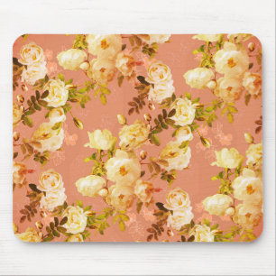 Tapis De Souris Roses sucrés sur Arrière - plan orange