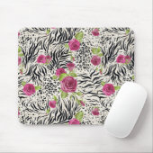 Tapis De Souris Roses sur le motif animal (Avec souris)