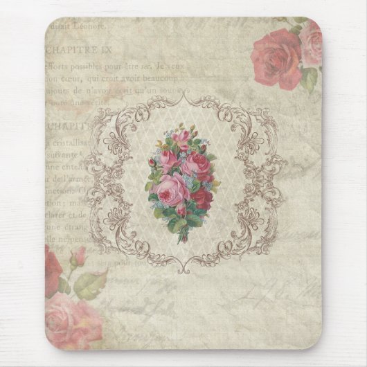 Tapis De Souris Roses vintages et intégration (Devant)