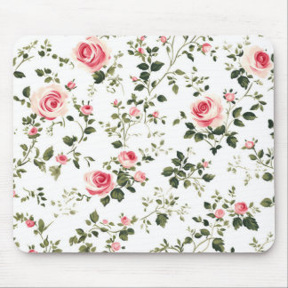 Tapis De Souris Roses vintages rose pâle