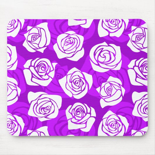 Tapis De Souris roses vintages violets Mousepad (Devant)