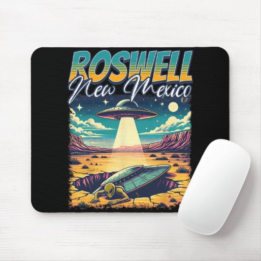 Tapis De Souris Roswell New Mexico 1947 Alien Abduction Ufo Crash (Avec souris)