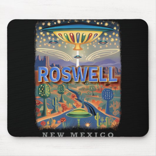 Tapis De Souris Roswell New Mexico Nm Extraterrestrial Encounter S (Devant)
