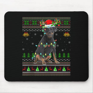 Tapis De Souris Rottweiler Chien Chemises de Noël Mauvais Noël San