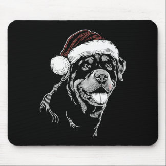 Tapis De Souris Rottweiler Dog Santa Hat Christmas Xmas Pajama 