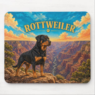 Tapis De Souris Rottweiler, Grand Canyon Aquarelle Vintage
