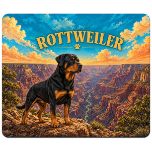 Tapis De Souris Rottweiler, Grand Canyon Aquarelle Vintage
