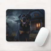Tapis De Souris Rottweiler Halloween Épouvantable (Avec souris)