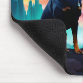 Tapis De Souris Rottweiler sur un monde Alien (Coin)