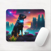 Tapis De Souris Rottweiler sur un monde Alien (Avec souris)