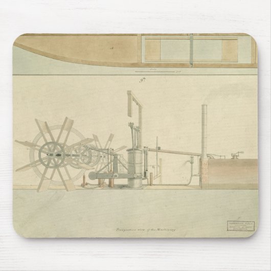 Tapis De Souris Roue à aubes, vue de perspective des machines (Devant)