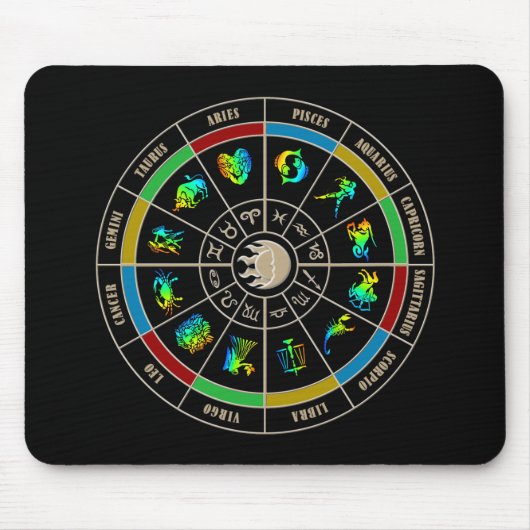 Tapis De Souris Roue de couleur de zodiaque (Devant)