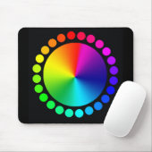 Tapis De Souris Roue de couleur sur le noir (Avec souris)