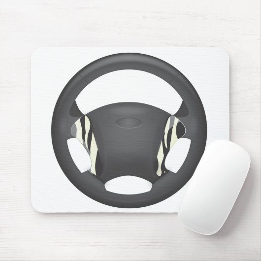 Tapis De Souris Roue de direction d'impression Zebra (Avec souris)