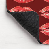 Tapis De Souris Rouge à lèvres rouge de baiser de lèvres (Coin)