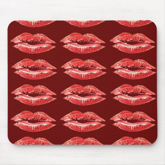 Tapis De Souris Rouge à lèvres rouge de baiser de lèvres (Devant)