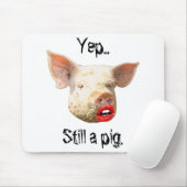 Tapis De Souris Rouge à lèvres sur un porc (Avec souris)